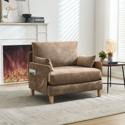 Convertible sofa bed with solid wood frame and fabric upholstery (view 49)
