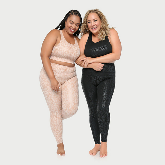 Fitkitty Culture Metallic Cheetah active legging, high-waisted, front view