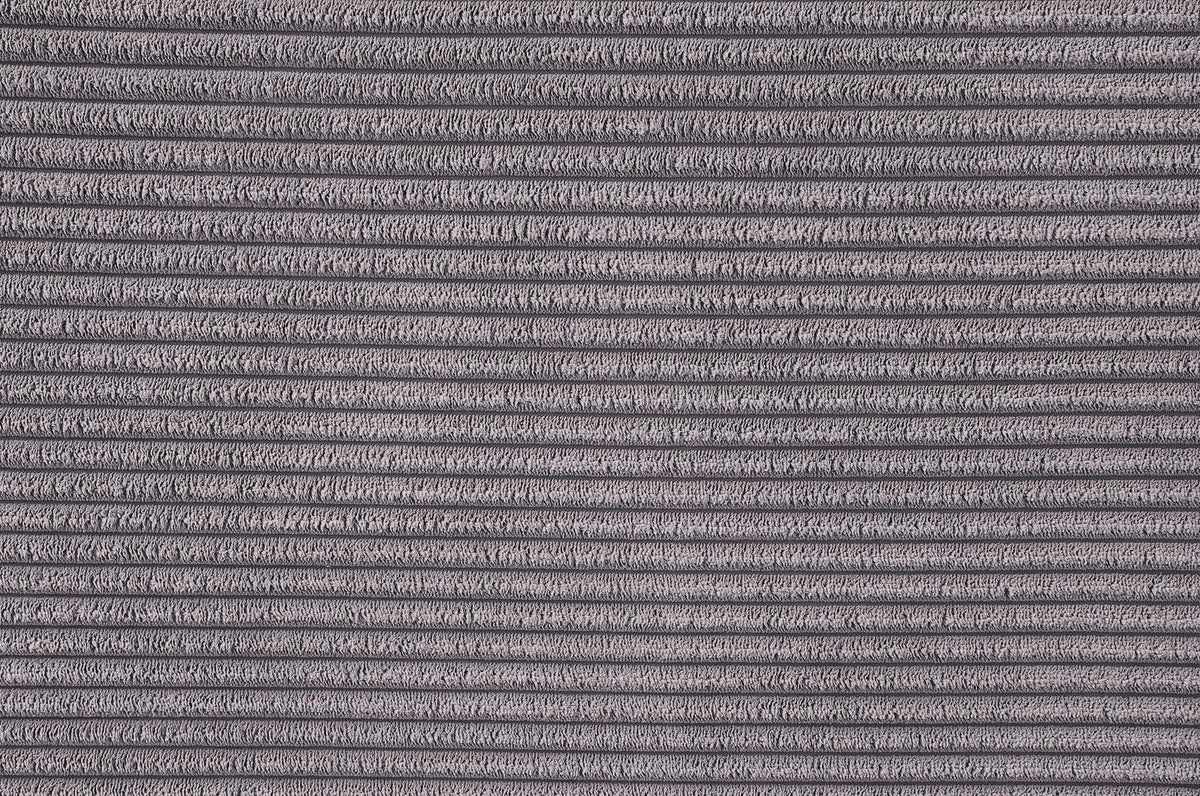 Cadenza gray corduroy sofa, streamlined minimalist silhouette
