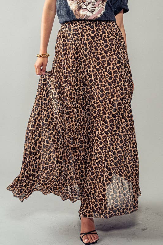 Fitkitty Culture leopard pleated midi skirt, alternate view 17