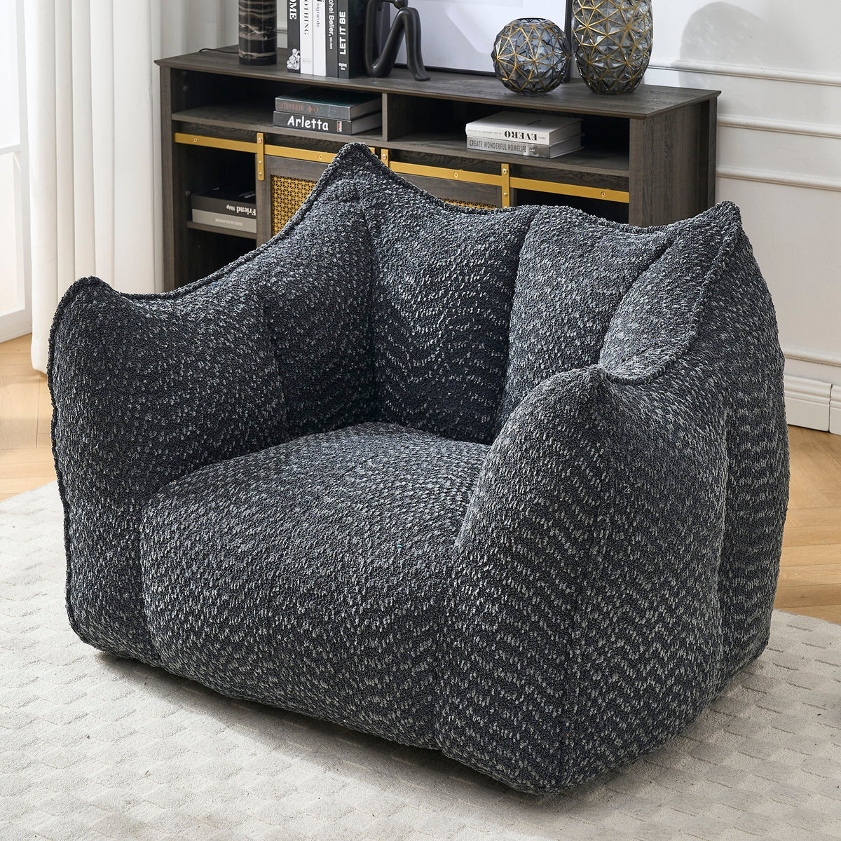Wide Chenille Lounge Armchair, alternate view (4)