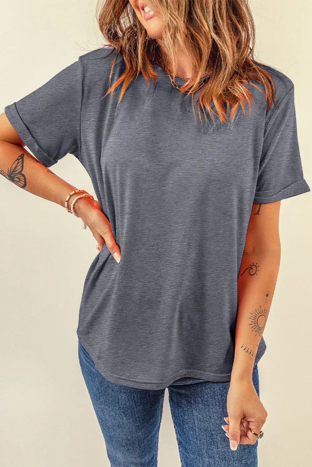 Round Neck Short Sleeve T-Shirt, alternate view (4)