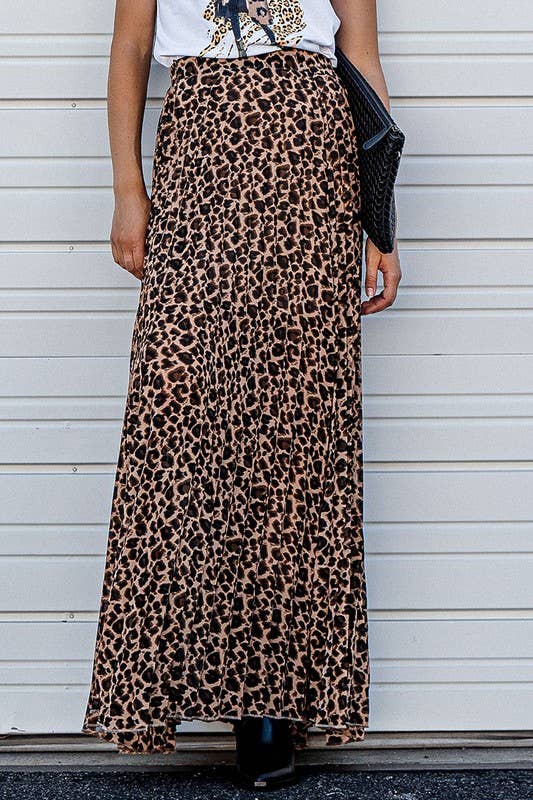 Fitkitty Culture leopard pleated midi skirt, alternate view 12