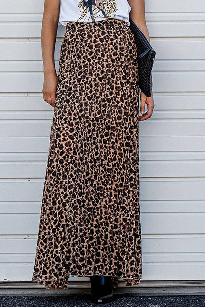 Fitkitty Culture leopard pleated midi skirt, alternate view 12
