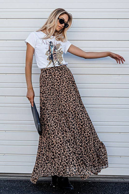 Fitkitty Culture leopard pleated midi skirt, alternate view 11
