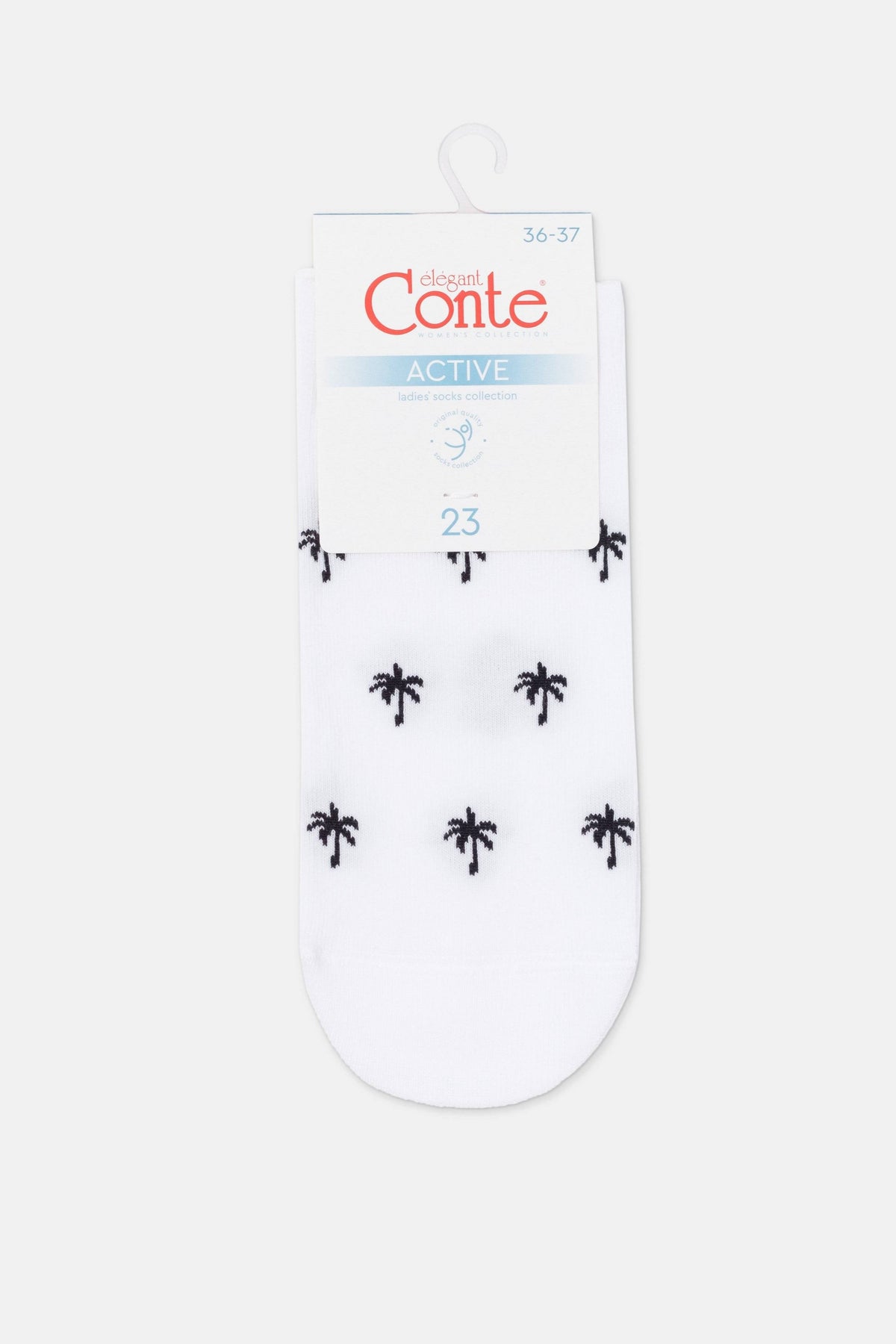 Conte Active 589 cotton ankle socks with palm tree pattern, alternate view (6)