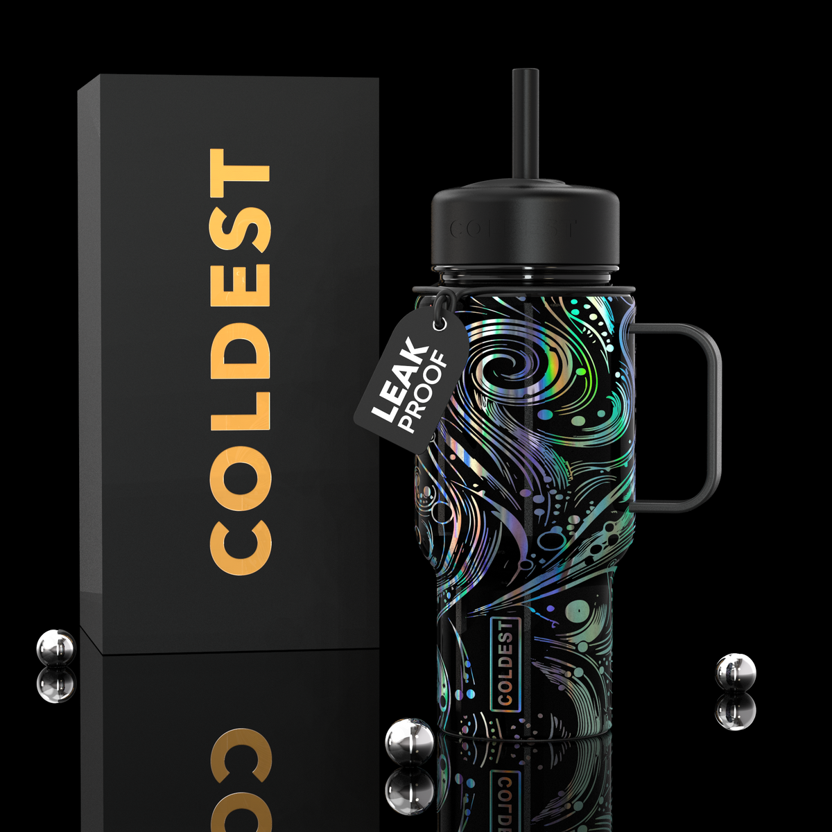 COLDEST 6.7oz Bottle in Moonlight Space Exploration, main product photo