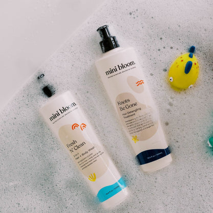 mini bloom Bath Time Duo wash and detangler set, additional detail