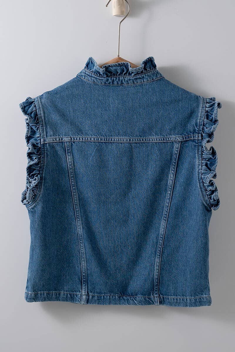 Fitkitty Culture Victorian Muse denim vest, product view 4
