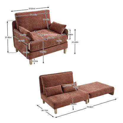 Mid century modern 3-in-1 sofa bed, one of five colorways (view 64)