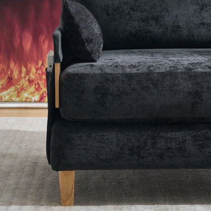 Mid century modern convertible sofa bed folded out as a bed (view 69)