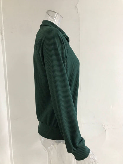 Ribbed Knit Zip-Up Outerwear, styled photo (3)