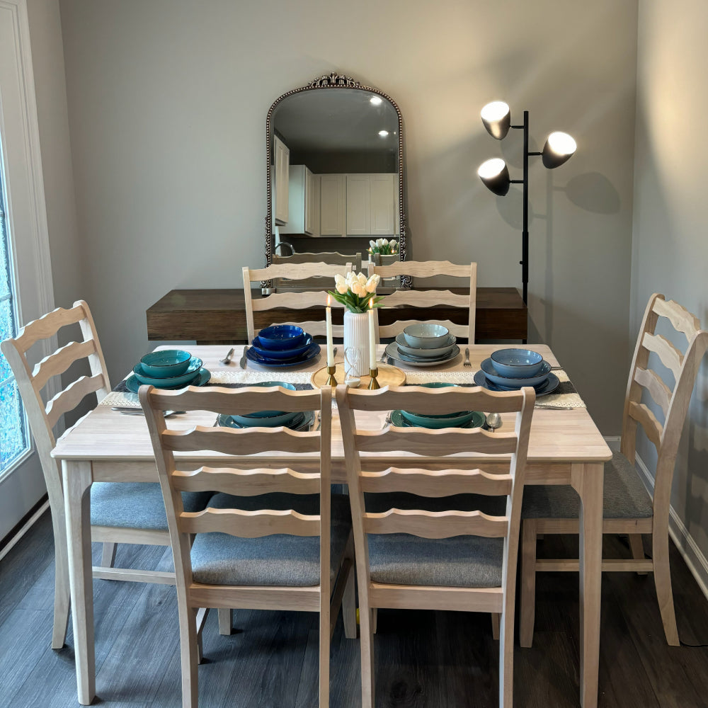 ACTU farmhouse dining table set, alternate view 2