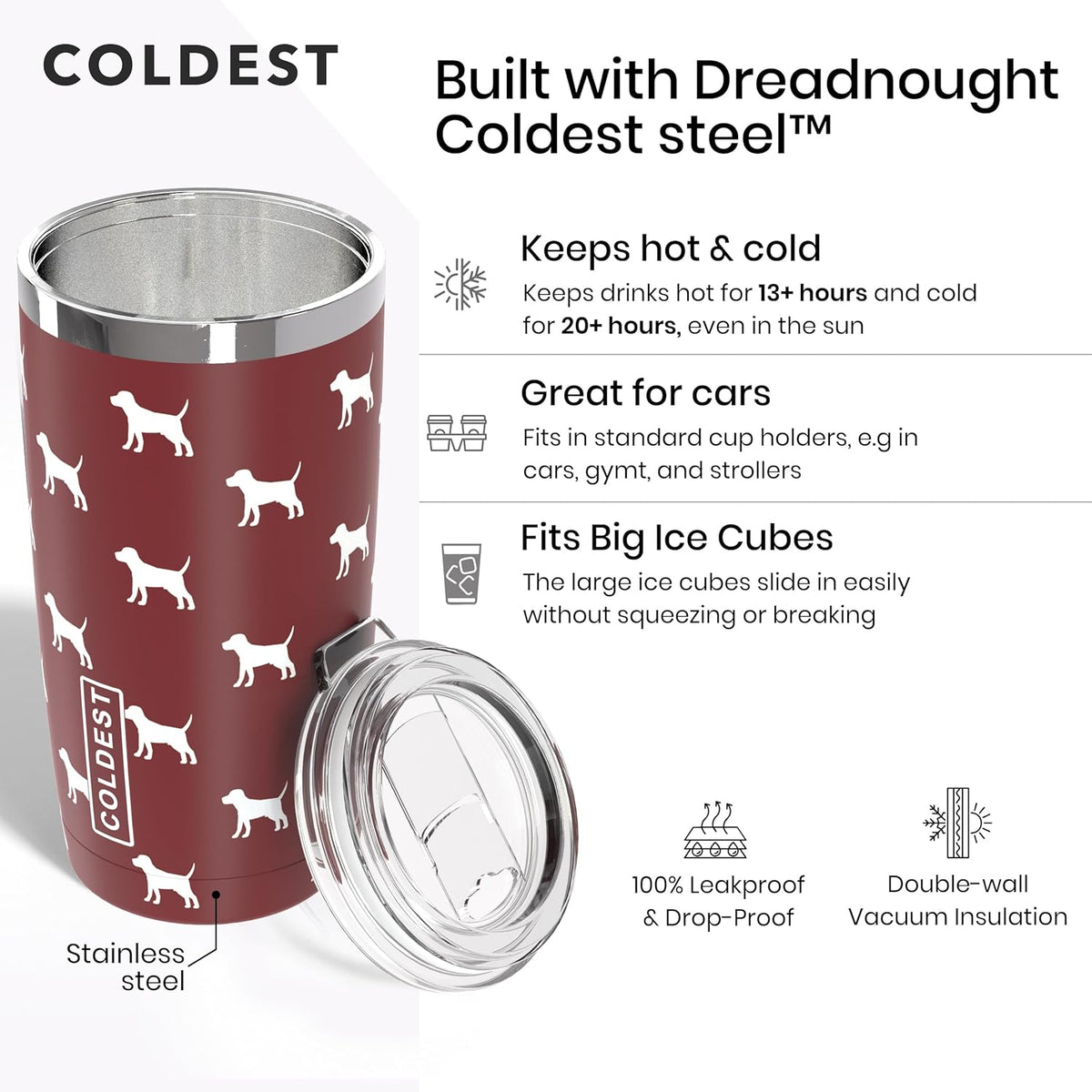 Coldest 20 oz Tumbler v2, additional detail