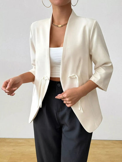 Three-Quarter Sleeves Blazer in Milky White, product photo