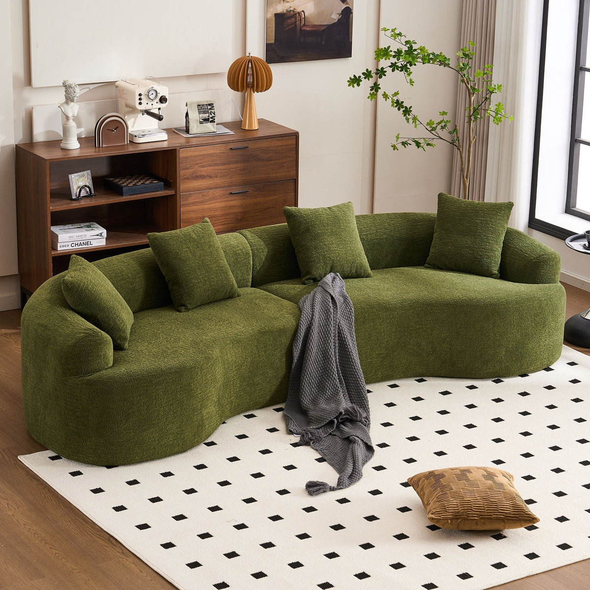 Curved Modular 4-Seater Sectional Sofa, styled photo (4)
