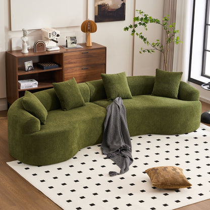 Curved Modular 4-Seater Sectional Sofa, styled photo (4)