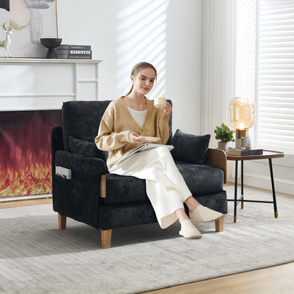 Mid century modern sofa bed shown in a studio apartment (view 82)