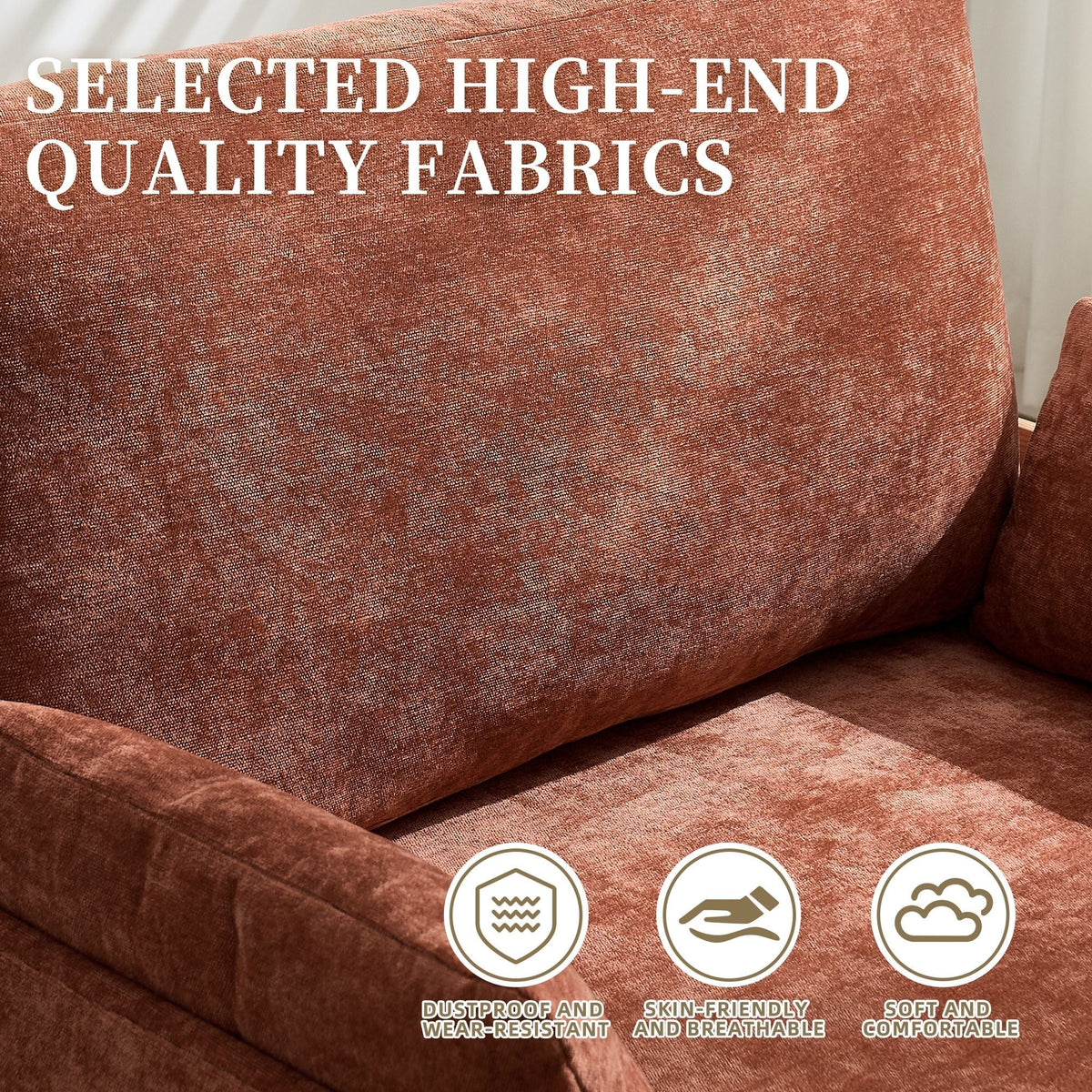 Convertible sleeper sofa bed, seat cushion detail (view 84)