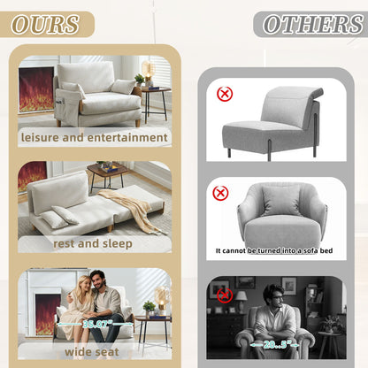 Mid century modern 3-in-1 sofa bed, one of five colorways (view 86)