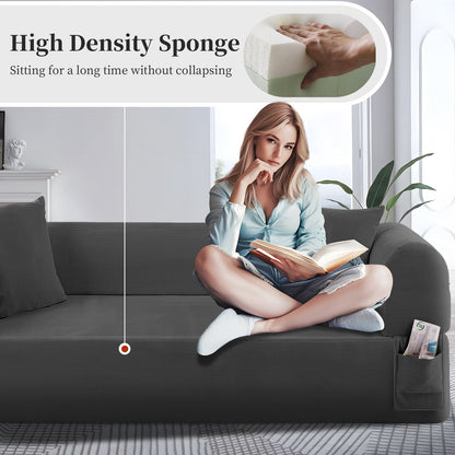 Spring Storage Sofa in Gray, styled photo