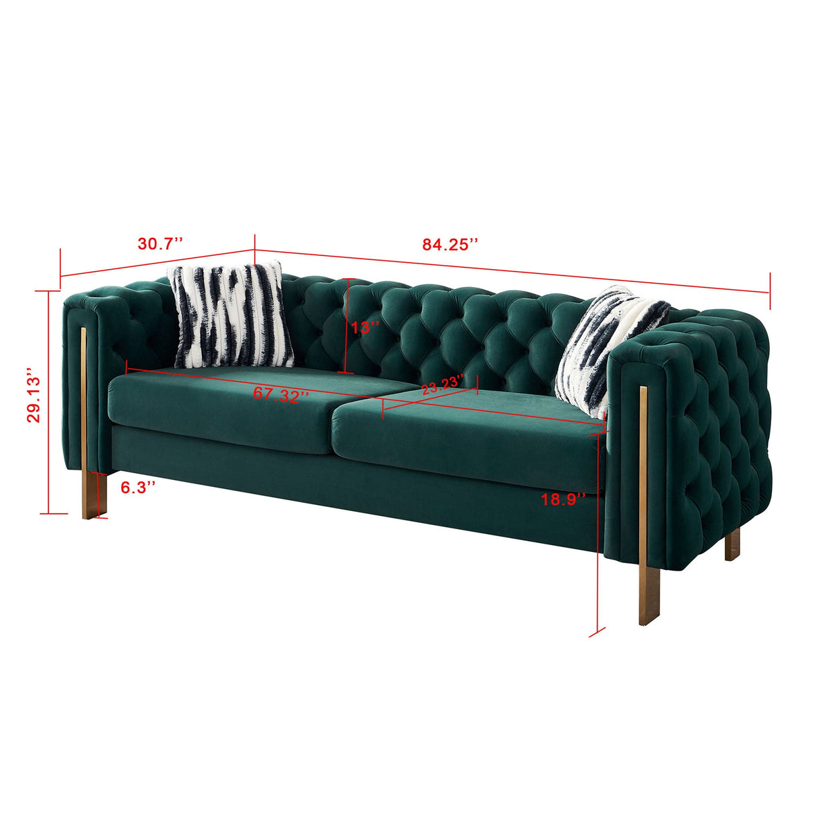 Chesterfield Modern Tufted Sofa, product photo (8)