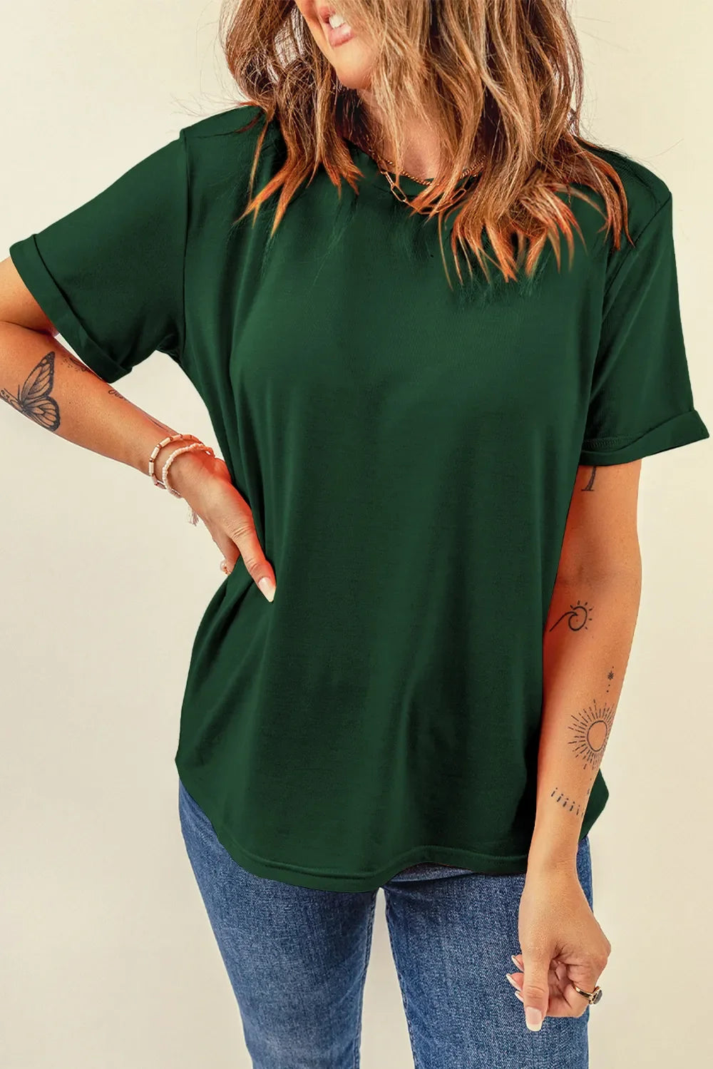Round Neck Short Sleeve T-Shirt, product photo (3)