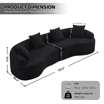 Curved Modular 4-Seater Sectional Sofa, alternate view (4)