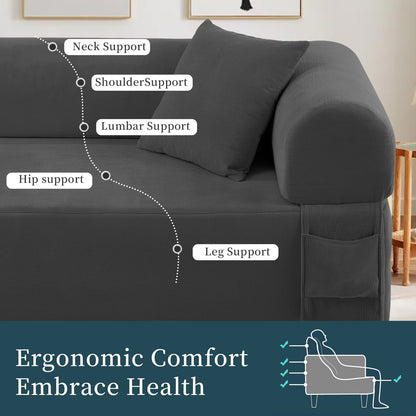 Spring Storage Sofa in Gray, additional detail (2)
