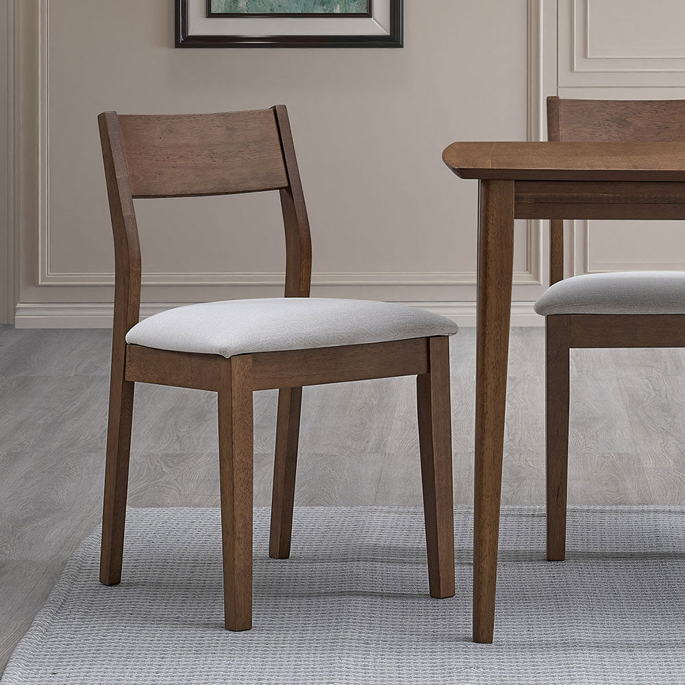 ACTU 59-inch solid rubberwood dining table set in walnut — view 4