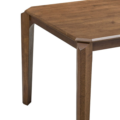 ACTU 59-inch solid rubberwood dining table set in walnut — view 9