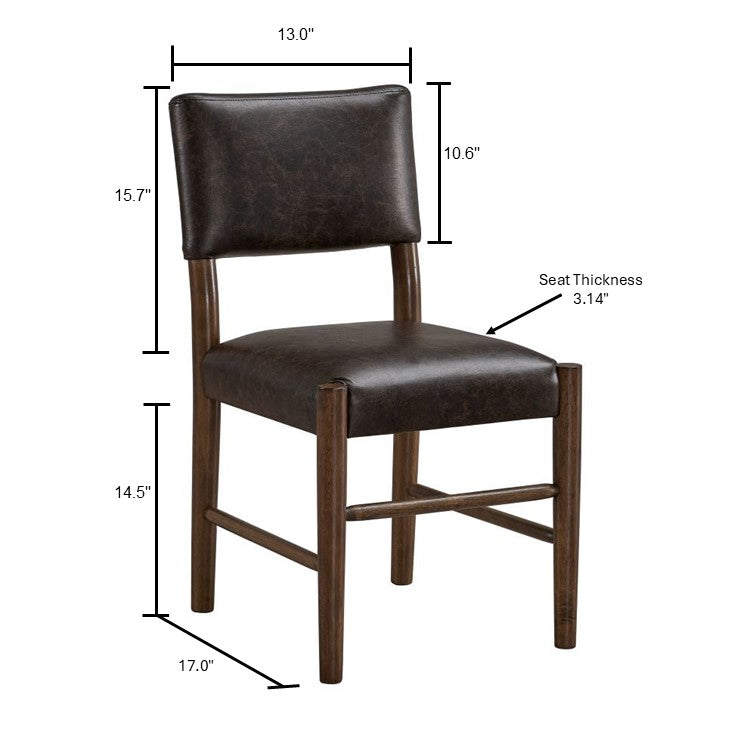 ACTU 58-inch mid-century dining table set in walnut with leather-look chairs — view 10