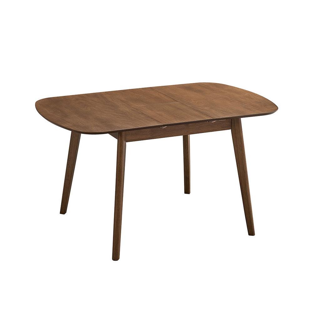 ACTU extendable dining table with butterfly leaf, walnut finish
