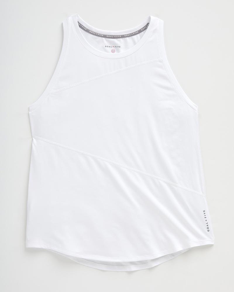 Advance Women's Workout Tank in White, front view