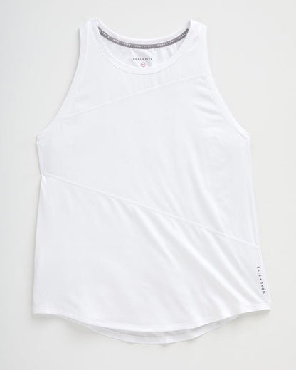 Advance Women's Workout Tank in White, front view