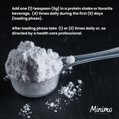 Minimo Nutrition Creatine Monohydrate Powder, supplier supplemental product graphic, fourth in series