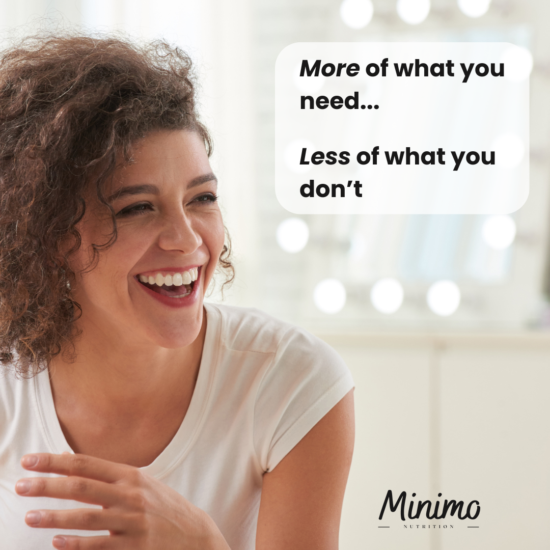 Minimo Nutrition Grass-Fed Collagen Creamer, vanilla, supplemental product graphic, styled photo