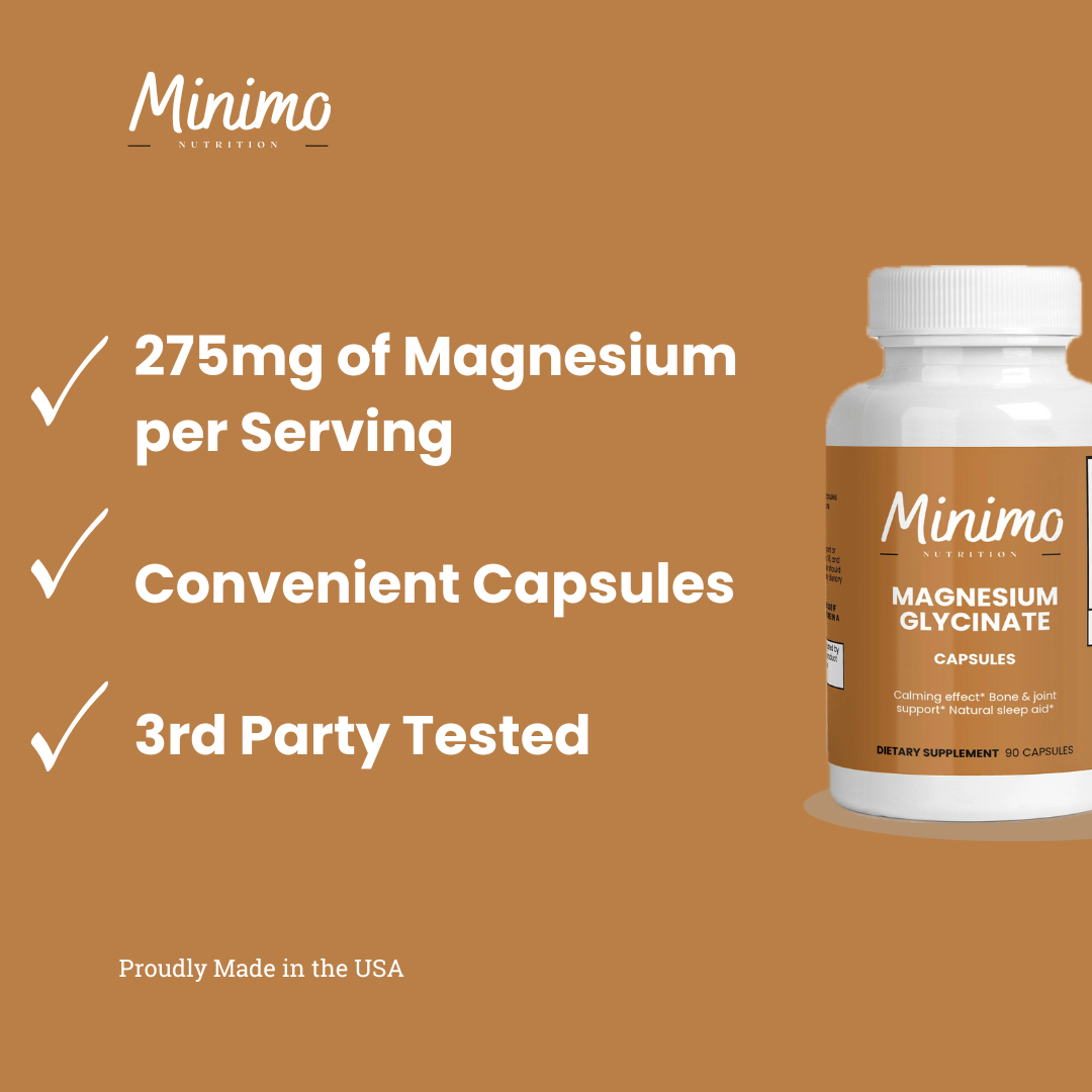 Minimo Nutrition Magnesium Glycinate, supplier supplemental product graphic