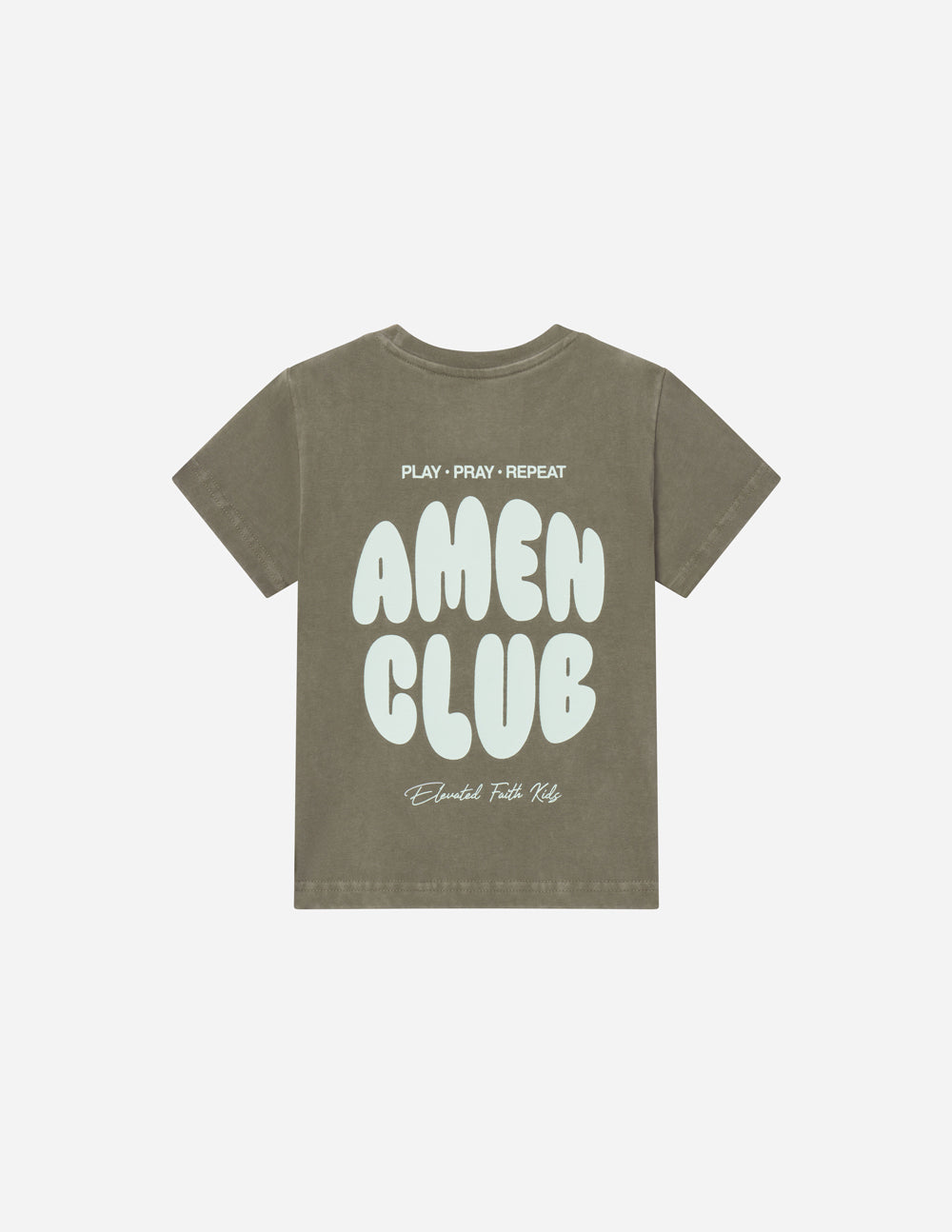Amen Club Kids Tee in Hunter Green, additional detail (3)