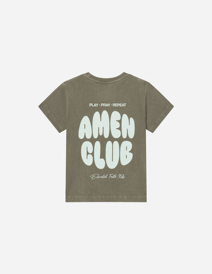 Amen Club Kids Tee in Hunter Green, additional detail (3)