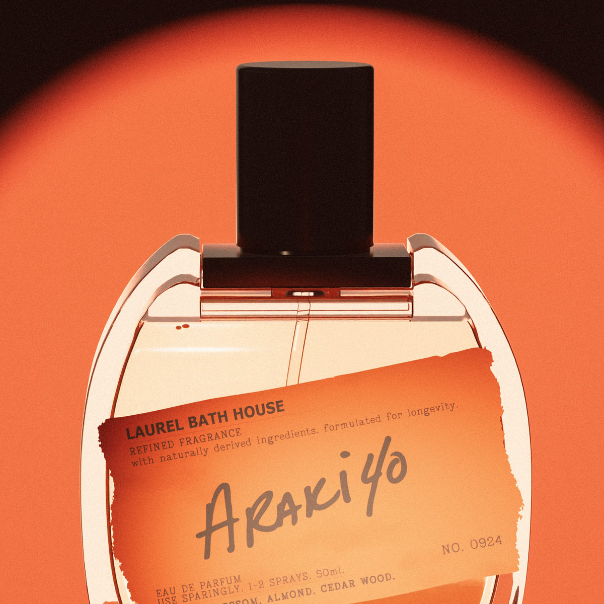 Laurel Bath House Araki 40 eau de parfum, styled photo