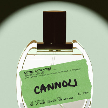 Laurel Bath House Cannoli eau de parfum, styled photo