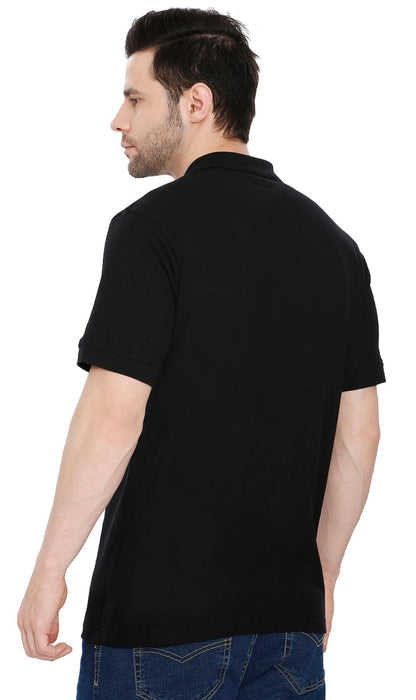 Turtle Bay men's short sleeve pique knit polo shirt in Black, alternate view