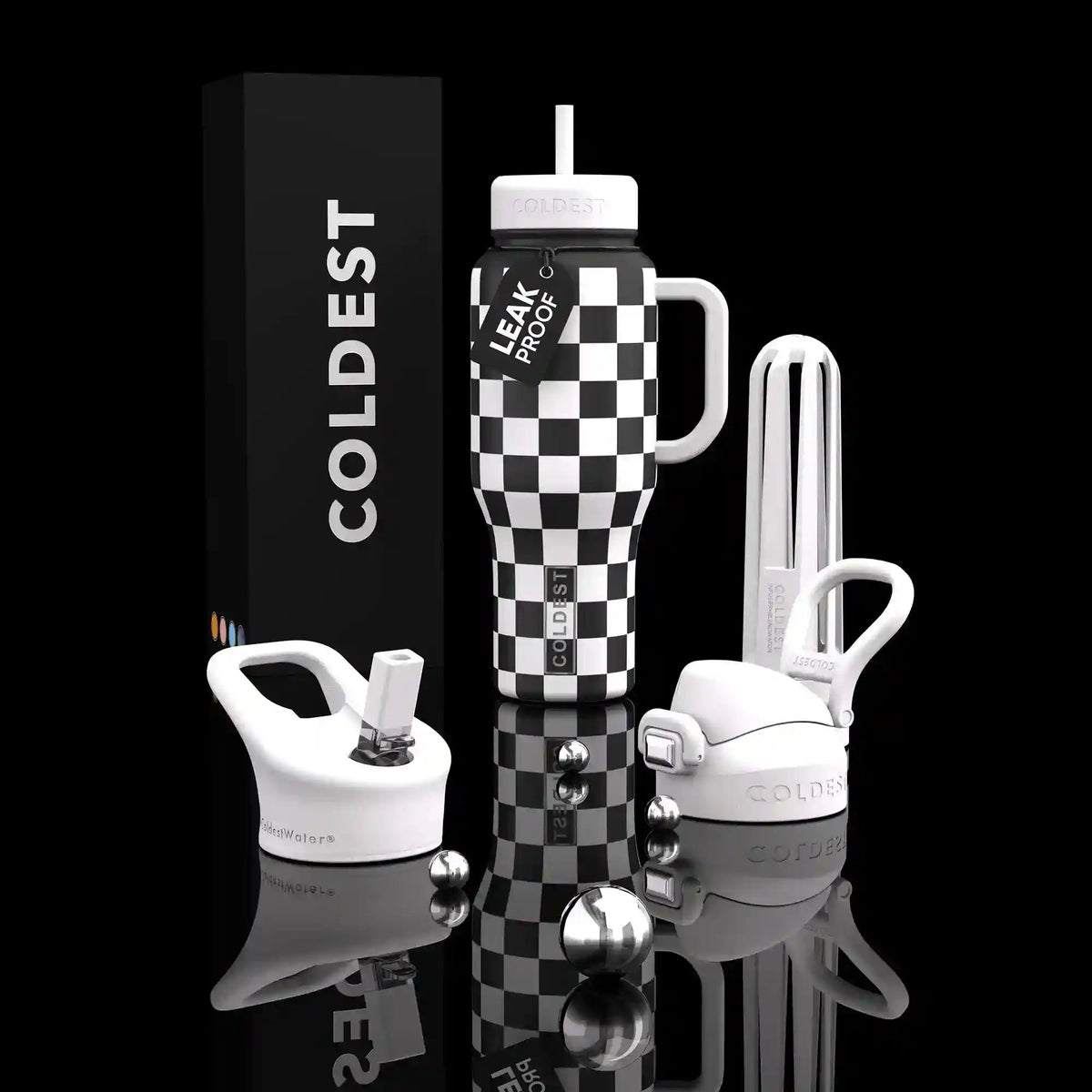 COLDEST 36oz Limitless Ultra v8 in Black and White Checkers, social media image