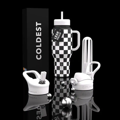 COLDEST 36oz Limitless Ultra v8 in Black and White Checkers, social media image