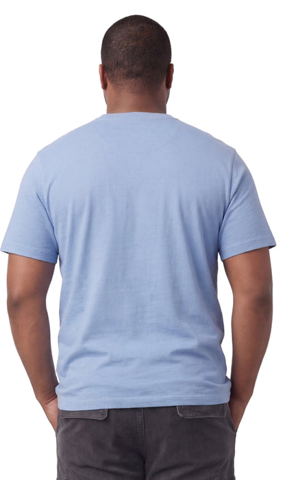 Turtle Bay men's short sleeve henley t-shirt in Blue Heather
