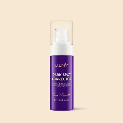 Mareé Dark Spot Corrector bottle on a beige background