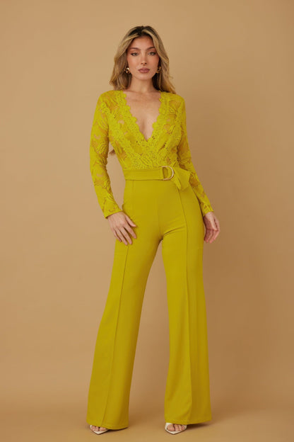 Lace Crochet Long Sleeve Jumpsuit