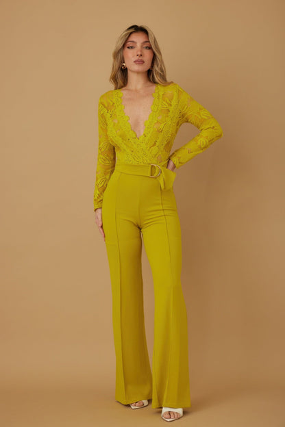 Lace Crochet Long Sleeve Jumpsuit