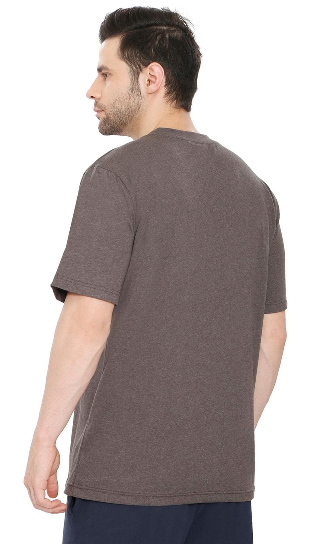 Turtle Bay men's heavyweight v-neck pocket t-shirt in Charcoal Heather